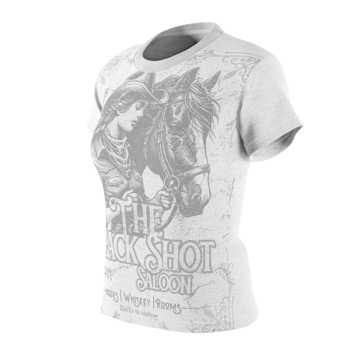 Cowgirl Western Saloon Bar Distressed Pattern Shirt