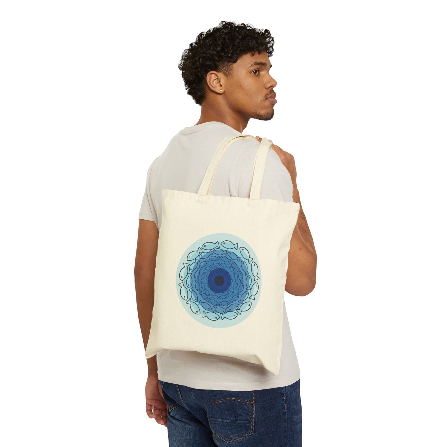 Fish Eye Cotton Canvas Tote Bag