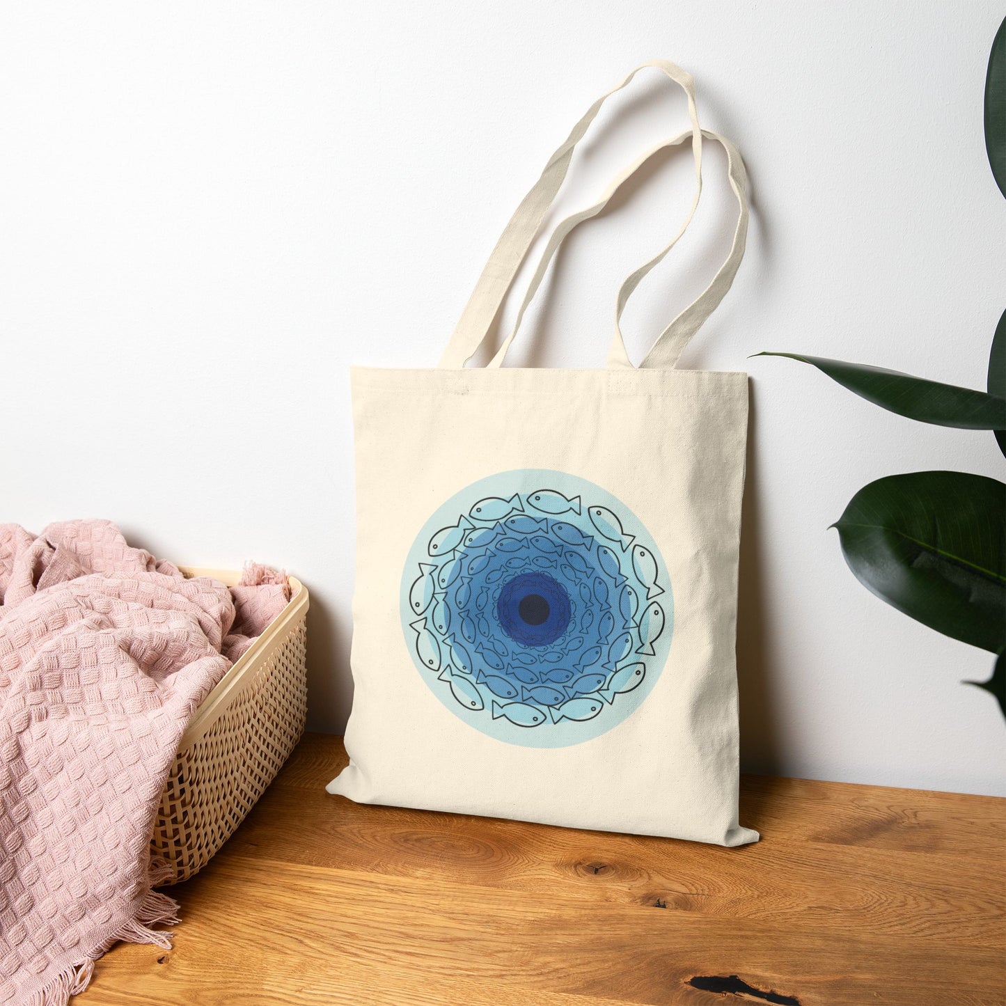 Fish Eye Cotton Canvas Tote Bag