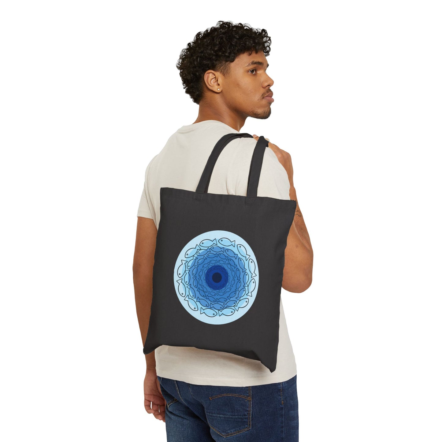 Fish Eye Cotton Canvas Tote Bag