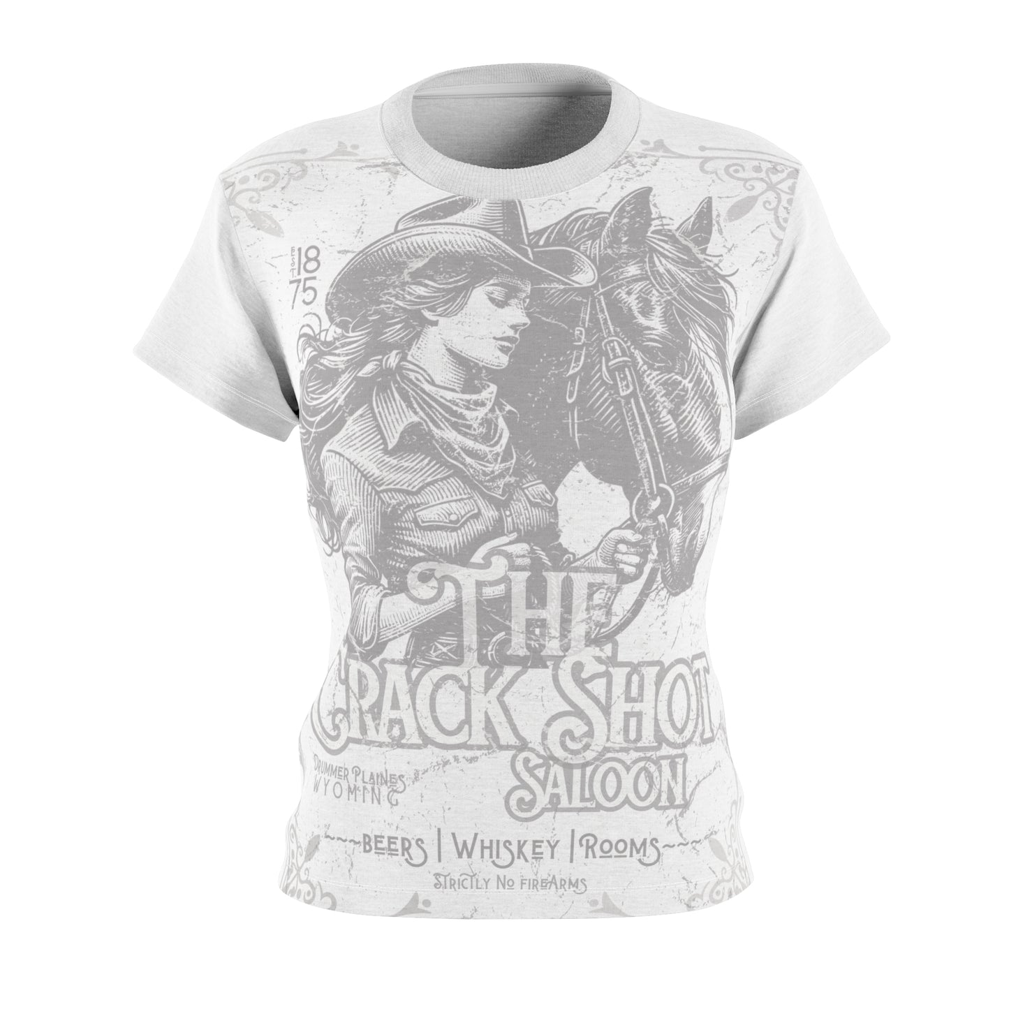 Cowgirl Western Saloon Bar Distressed Pattern Shirt